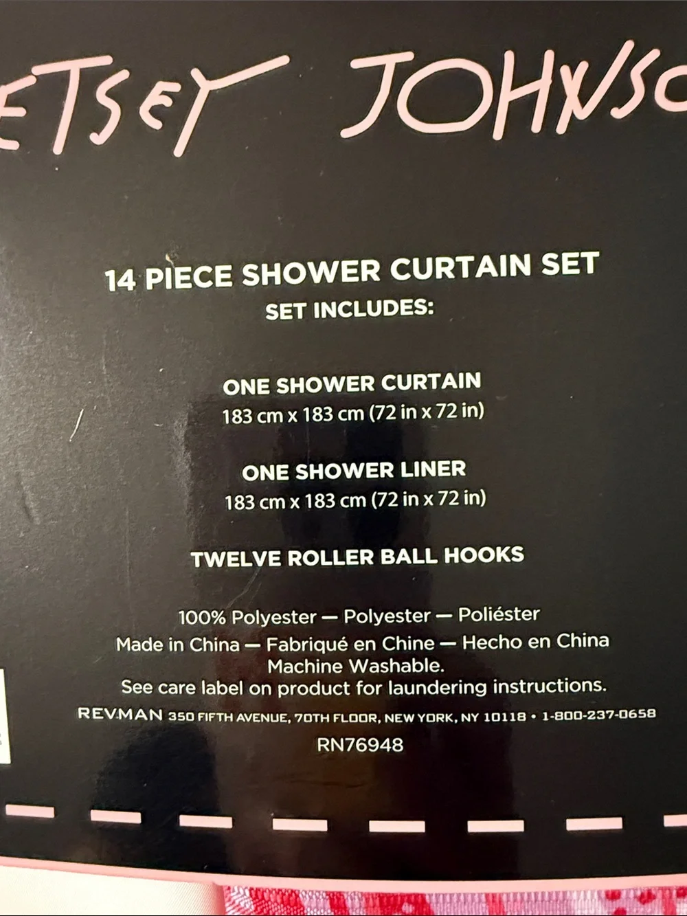 Betsey Johnson Pink and White Butterfly Shower Curtain Set